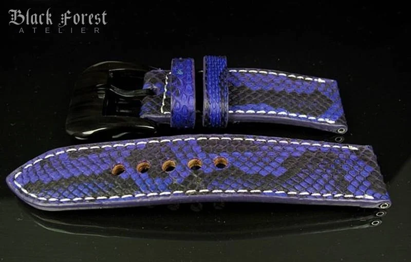24mm/24mm Handmade Natural Color Real Python Skin Watch Strap PY03 – image 3